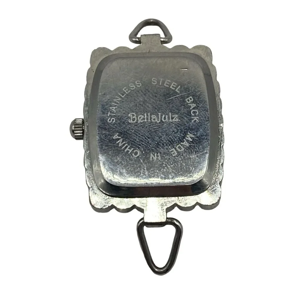 Bellajulz Silver Tone Bracelet Watch Black Dial Quartz Needs Battery